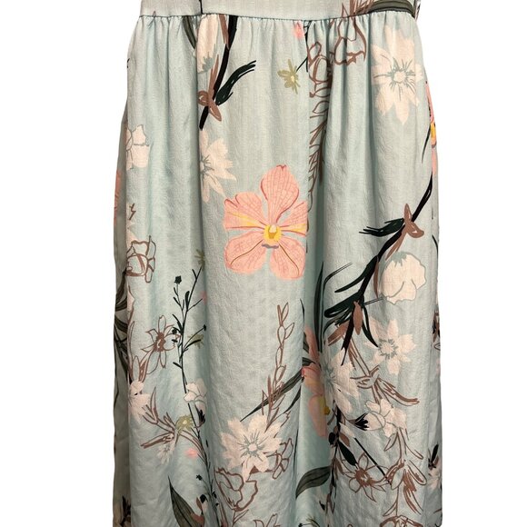 Lt Blue Floral Dress Small Midi Pocket Lightweight Oversized Boho Chic - Picture 3 of 12